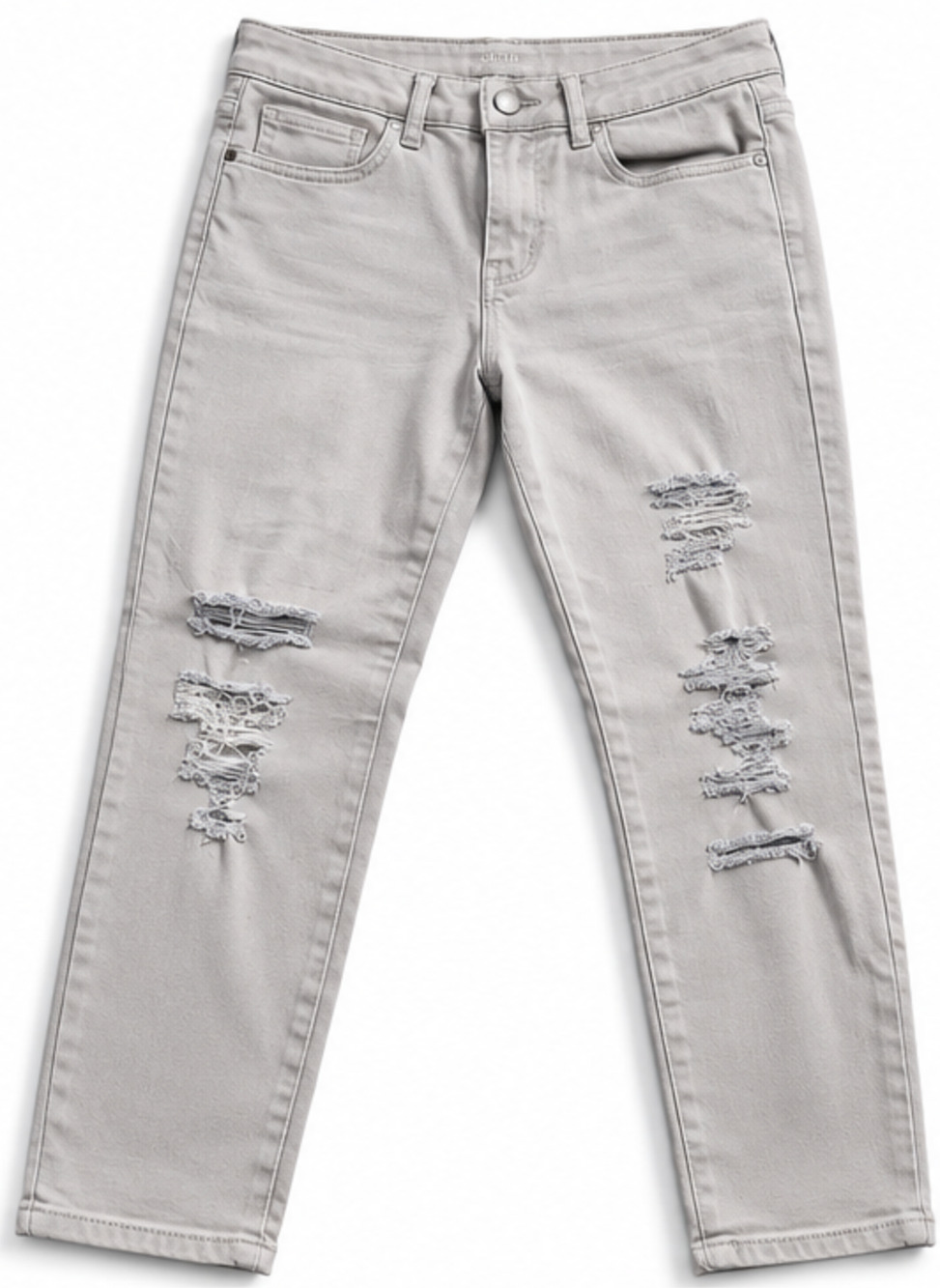 a.n.a. Women's Jeans Size 10 Gray Distressed Ripped Stretch Skinny Denim